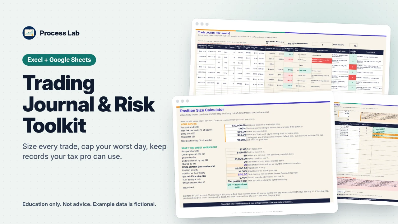 Trading Journal & Risk Toolkit preview
